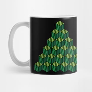 Green Cube Escher Pattern Mug